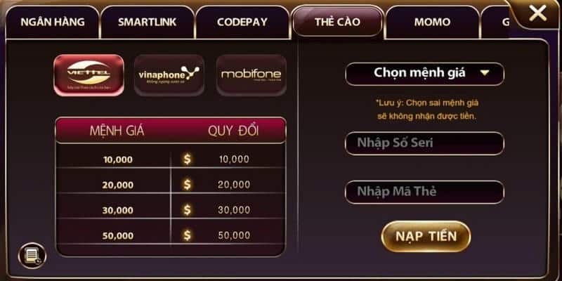 Các khuyến mãi từ Cổng Game khi nạp tiền Sunwin